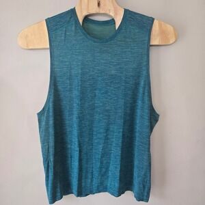 Lululemon Metal Vent Tech Sleeveless Shirt XL Teal Blue Heathered Training Tank